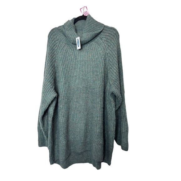 Old Navy Cowl Neck Knot Sweater Green - Picture 2 of 9